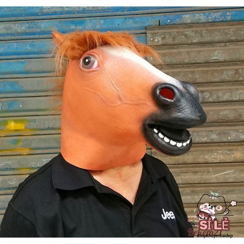 Mặt Nạ Hóa Trang Đầu Ngựa Latex - Phụ Kiện Halloween Cho Tiệc Hóa Trang, Quà Tặng Độc Đáo Cho Mọi Dịp