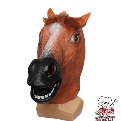 Mặt Nạ Hóa Trang Đầu Ngựa Latex - Phụ Kiện Halloween Cho Tiệc Hóa Trang, Quà Tặng Độc Đáo Cho Mọi Dịp