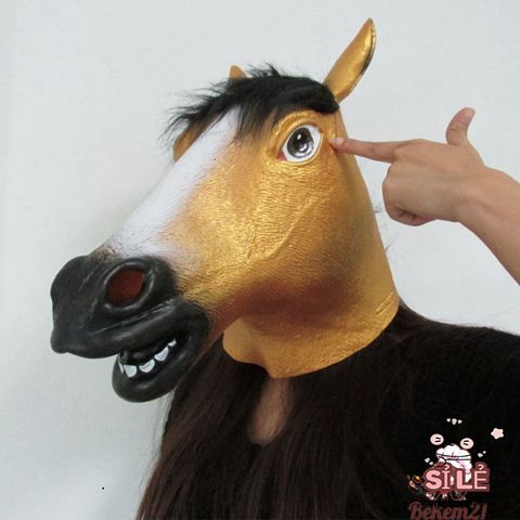 Mặt Nạ Hóa Trang Đầu Ngựa Latex - Phụ Kiện Halloween Cho Tiệc Hóa Trang, Quà Tặng Độc Đáo Cho Mọi Dịp