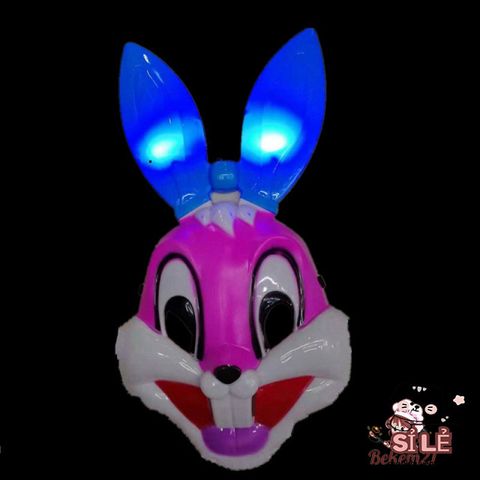 Mặt nạ Thỏ Bunny Lấp Lánh Xà Cừ - Phụ Kiện Halloween Cho Trẻ Em và Người Lớn, Đèn LED Phát Sáng, Cosplay Độc Đáo