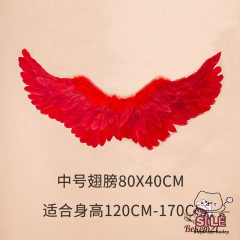 Cánh Thiên Thần Đỏ Hóa Trang Halloween Cho Bé Gái - Phụ Kiện Cosplay Đáng Yêu Với Băng Đô Và Đũa Phép Huyền Ảo