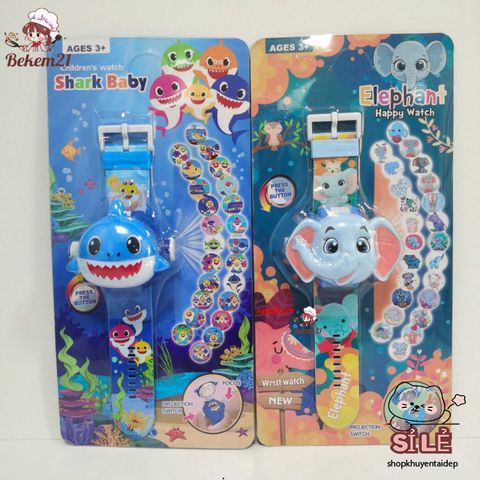 Đồng Hồ Chiếu Hình 3D Trẻ Em - Đồng Hồ Điện Tử Hình Nhân Vật Hoạt Hình Vui Nhộn, 24 Hình Ảnh Elsa, Kitty, Siêu Nhân, Công Chúa