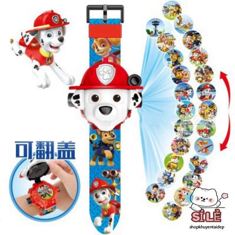 Đồng Hồ Chiếu Hình 3D Trẻ Em - Đồng Hồ Điện Tử Hình Nhân Vật Hoạt Hình Vui Nhộn, 24 Hình Ảnh Elsa, Kitty, Siêu Nhân, Công Chúa