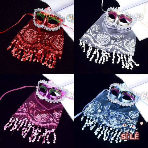 Mặt Nạ Halloween Cổ Trang Nửa Mặt Với Khăn Che - Đạo Cụ Cosplay Cho Tiệc Hóa Trang, Lễ Hội, Halloween