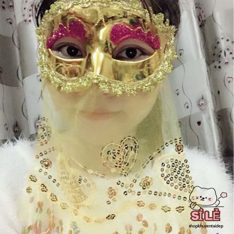 Mặt Nạ Halloween Cổ Trang Nửa Mặt Với Khăn Che - Đạo Cụ Cosplay Cho Tiệc Hóa Trang, Lễ Hội, Halloween