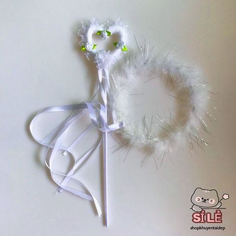 Vòng Đeo Đầu Hóa Trang Thiên Thần Cosplay - Phụ Kiện Tiệc Tùng Đẹp, Chất Liệu Lông Giả Thật, Dành Cho Trẻ Em và Người Lớn