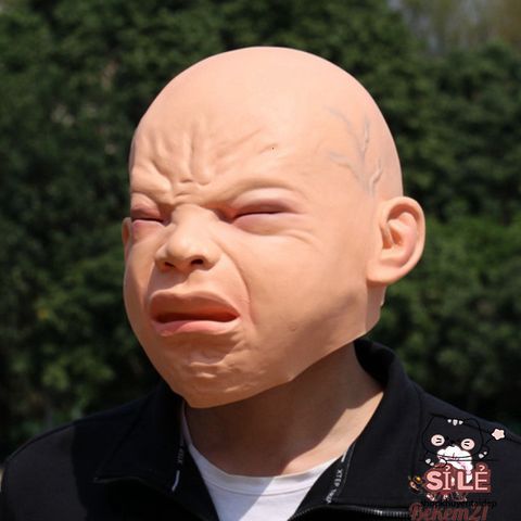 Mặt Nạ EM BÉ KHÓC Định Hình Nhân Vật ĐỨC TikTok Cho Halloween - Chất Liệu Latex Thoải Mái, Phù Hợp Hóa Trang, Tiệc Tùng