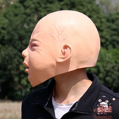 Mặt Nạ EM BÉ KHÓC Định Hình Nhân Vật ĐỨC TikTok Cho Halloween - Chất Liệu Latex Thoải Mái, Phù Hợp Hóa Trang, Tiệc Tùng