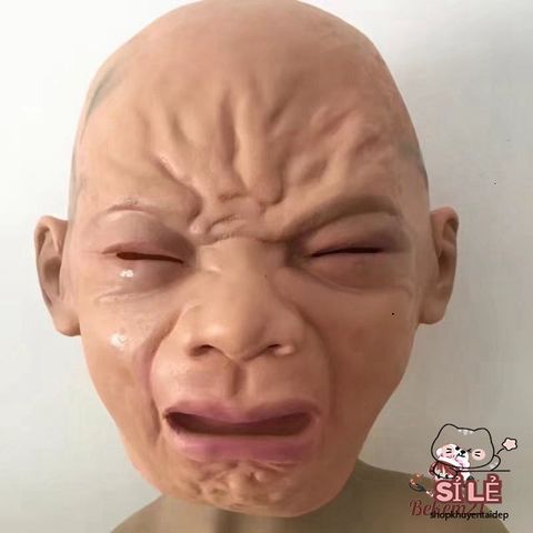 Mặt Nạ EM BÉ KHÓC Định Hình Nhân Vật ĐỨC TikTok Cho Halloween - Chất Liệu Latex Thoải Mái, Phù Hợp Hóa Trang, Tiệc Tùng