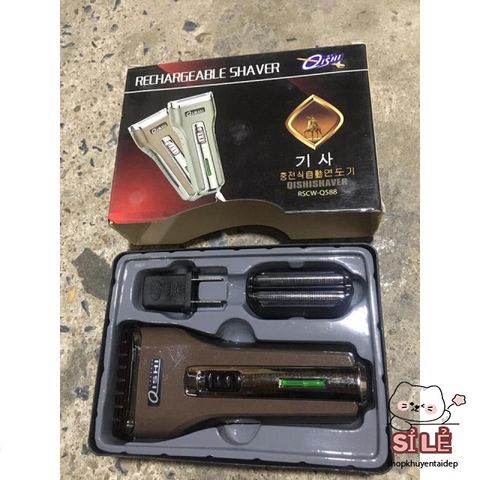Máy cạo râu QISHI RSCW-Q588 lưỡi kép - Cạo và tỉa râu dễ dàng cho nam giới, thiết kế an toàn, pin sạc tiện lợi.