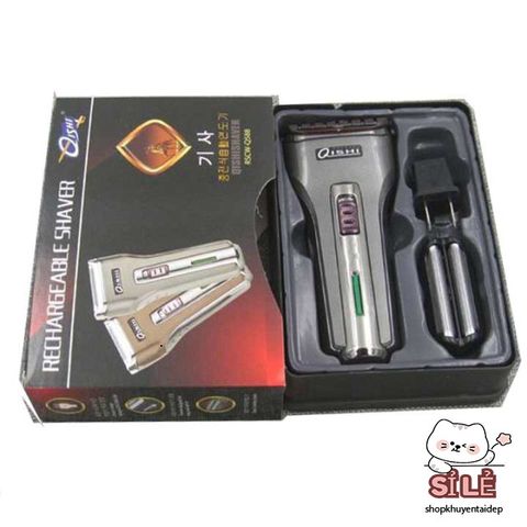 Máy cạo râu QISHI RSCW-Q588 lưỡi kép - Cạo và tỉa râu dễ dàng cho nam giới, thiết kế an toàn, pin sạc tiện lợi.