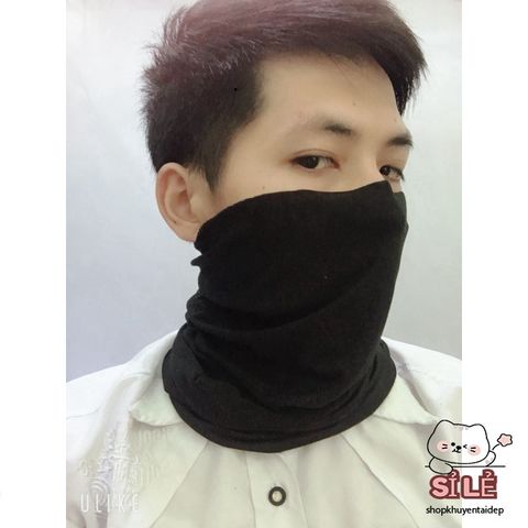 Khăn Che Mặt Đen Đa Năng - Khẩu Trang Chống Nắng Thoải Mái, Dễ Dùng Cho Nam Nữ, Phượt, Du Lịch, Giảm Bụi Thời Trang