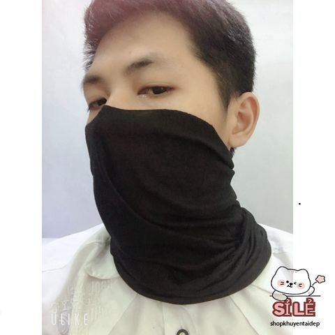 Khăn Che Mặt Đen Đa Năng - Khẩu Trang Chống Nắng Thoải Mái, Dễ Dùng Cho Nam Nữ, Phượt, Du Lịch, Giảm Bụi Thời Trang