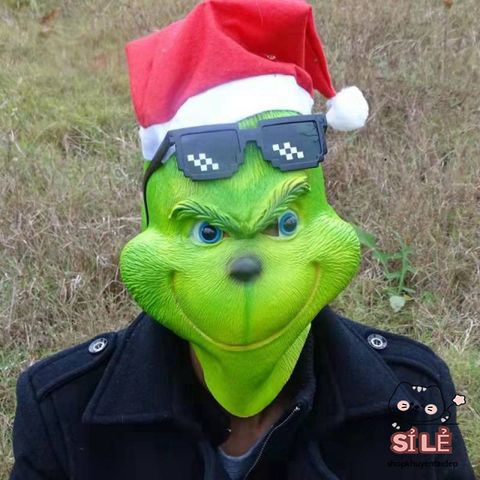 Mặt Nạ Ông Già Noel Grinch Đáng Yêu - Mặt Nạ Giáng Sinh Cosplay Cho Trẻ Em & Người Lớn - Đồ Dùng Hóa Trang Vui Nhộn