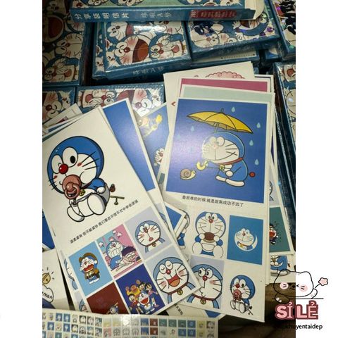 Bộ thẻ bài Doremon với sticker & thẻ lomo Nobita, Chaien, Xuka, Xê Kô - Quà tặng độc đáo cho fan anime và manga