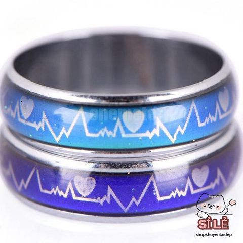 Nhẫn Thép Titan Thay Đổi Màu Theo Tâm Trạng - Đo Nhịp Tim Cảm Xúc Chất Lượng Cao - Quà Tặng Độc Đáo