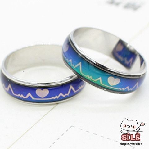 Nhẫn Thép Titan Thay Đổi Màu Theo Tâm Trạng - Đo Nhịp Tim Cảm Xúc Chất Lượng Cao - Quà Tặng Độc Đáo