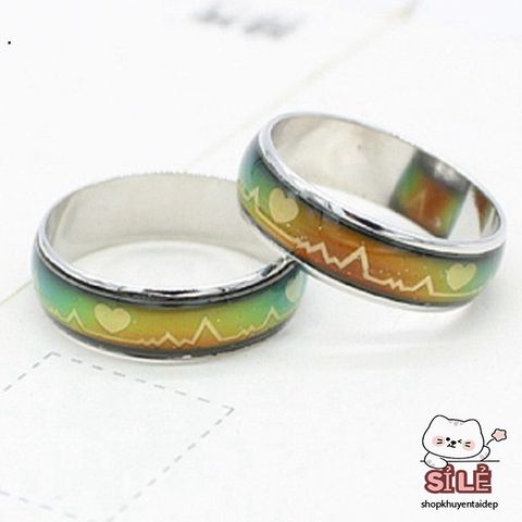 Nhẫn Thép Titan Thay Đổi Màu Theo Tâm Trạng - Đo Nhịp Tim Cảm Xúc Chất Lượng Cao - Quà Tặng Độc Đáo