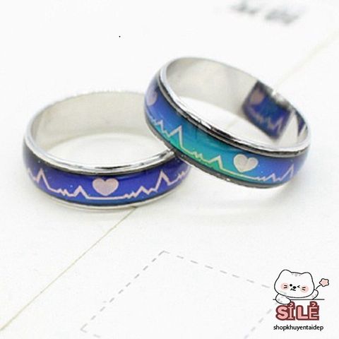 Nhẫn Thép Titan Thay Đổi Màu Theo Tâm Trạng - Đo Nhịp Tim Cảm Xúc Chất Lượng Cao - Quà Tặng Độc Đáo