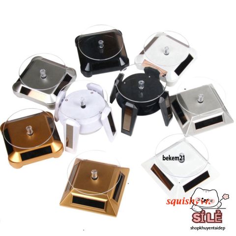 Bàn Xoay 360 Độ Năng Lượng Mặt Trời - Đế Trưng Bày Chụp Ảnh Video 3 Vòng/Phút, Tiết Kiệm Năng Lượng, Dùng Cho Đồ Trang Sức, Đồng Hồ