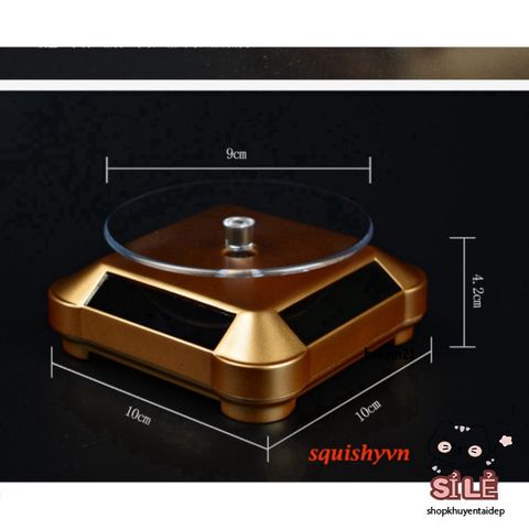 Bàn Xoay 360 Độ Năng Lượng Mặt Trời - Đế Trưng Bày Chụp Ảnh Video 3 Vòng/Phút, Tiết Kiệm Năng Lượng, Dùng Cho Đồ Trang Sức, Đồng Hồ