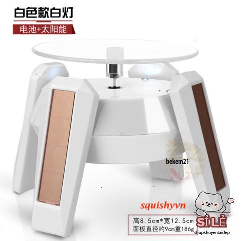Bàn Xoay 360 Độ Năng Lượng Mặt Trời - Đế Trưng Bày Chụp Ảnh Video 3 Vòng/Phút, Tiết Kiệm Năng Lượng, Dùng Cho Đồ Trang Sức, Đồng Hồ