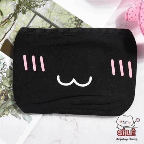 Khẩu Trang Cotton Đen Mô Hình Môi Hồng - Thoáng Khí, Chống Bụi, Thiết Kế Unisex Phù Hợp Với Mọi Khuôn Mặt Châu Á