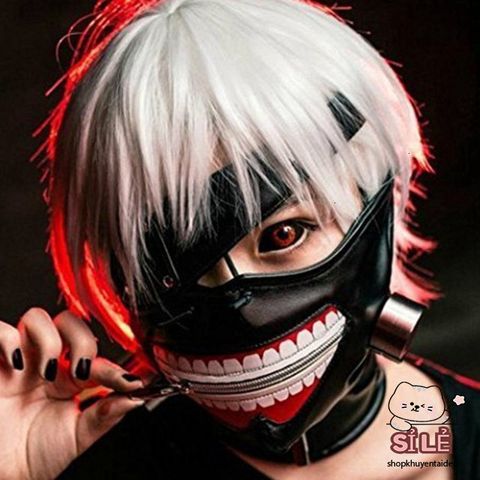 Mặt Nạ Hóa Trang Kaneki Ken - Nhân Vật Tokyo Ghoul Đẹp Mắt, Chất Liệu Da Chống Mòn, Kích Thước Điều Chỉnh Cho Người Lớn