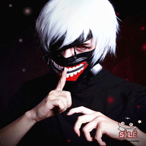 Mặt Nạ Hóa Trang Kaneki Ken - Nhân Vật Tokyo Ghoul Đẹp Mắt, Chất Liệu Da Chống Mòn, Kích Thước Điều Chỉnh Cho Người Lớn