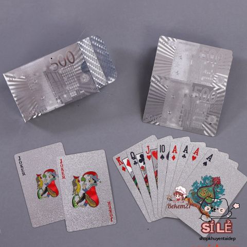 Bộ Bài Nhựa Chống Thấm 52 Lá Bạc Sang Trọng, Tài Lộc May Mắn, Bền Chắc Không Gãy - Quà Tặng Độc Đáo Cho Người Thích Chơi Bài