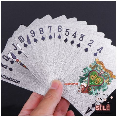 Bộ Bài Nhựa Chống Thấm 52 Lá Bạc Sang Trọng, Tài Lộc May Mắn, Bền Chắc Không Gãy - Quà Tặng Độc Đáo Cho Người Thích Chơi Bài