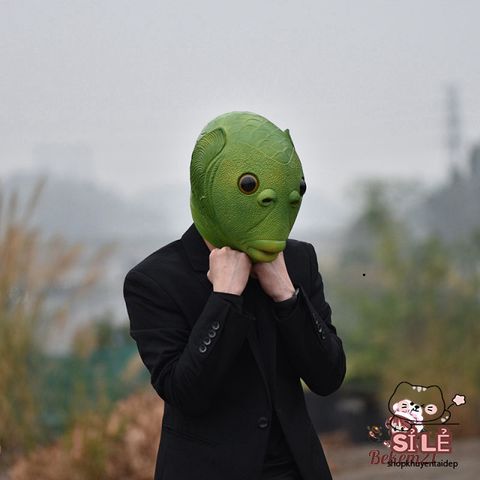 Mặt Nạ Cosplay Cá Da Xanh Silicon Vui Nhộn - Đồ Trang Trí Halloween, Tiệc Tùng & Hoạt Động Giải Trí