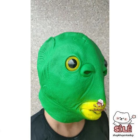 Mặt Nạ Cosplay Cá Da Xanh Silicon Vui Nhộn - Đồ Trang Trí Halloween, Tiệc Tùng & Hoạt Động Giải Trí