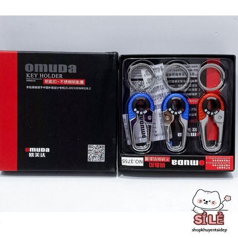 Móc Khóa Cao Cấp OMUDA 3754 - Móc Khóa Xe Máy và Ô Tô Inox Chống Gỉ, Phong Cách Thời Trang Thanh Lịch, Màu Cam và Xanh
