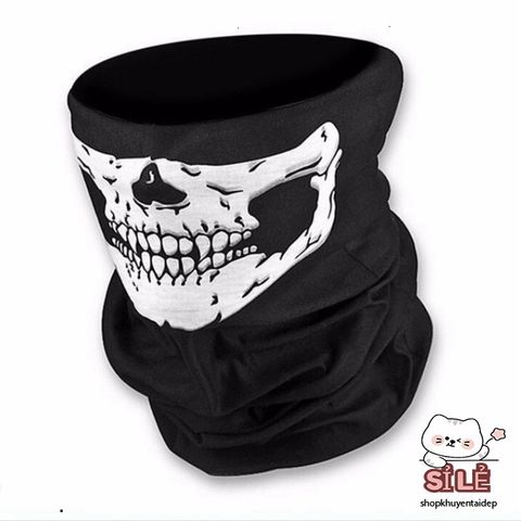 Khẩu Trang Đầu Lâu Xương Ma Đa Năng 50cm - Khăn Vải Lanh Thoáng Mát Chống Nắng, Phượt, Dã Ngoại, Thời Trang Cho Bạn Trẻ