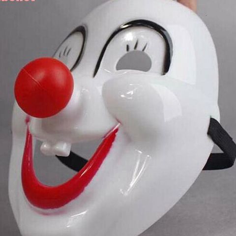 Mặt Nạ Chú Hề Mũi Đỏ - Mặt Nạ Halloween Vui Nhộn Chất Liệu PVC Cho Tiệc Hóa Trang, Biểu Diễn Sân Khấu và Lễ Hội