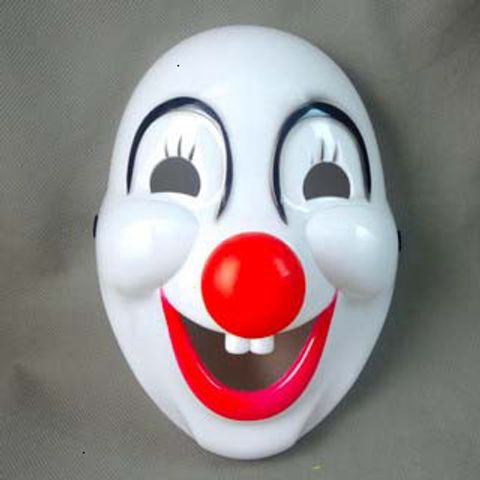 Mặt Nạ Chú Hề Mũi Đỏ - Mặt Nạ Halloween Vui Nhộn Chất Liệu PVC Cho Tiệc Hóa Trang, Biểu Diễn Sân Khấu và Lễ Hội