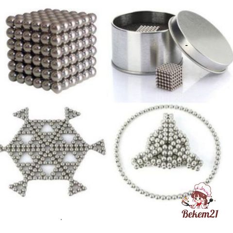 Nam châm bi tròn bạc 216 viên Buckyball - Đồ chơi sáng tạo phát triển trí tuệ cho trẻ em và người lớn, giải tỏa căng thẳng