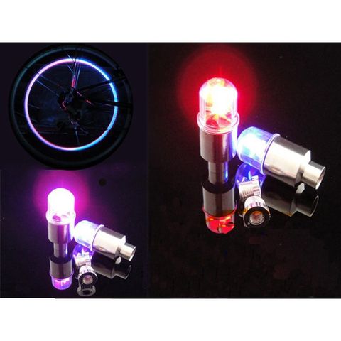 Bộ 2 Đèn Led Neon Gắn Van Bánh Xe Đạp & Xe Máy - Đèn Cảm Biến Ánh Sáng 7 Màu Cho Xe Thêm Phong Cách, An Toàn Khi Lưu Thông