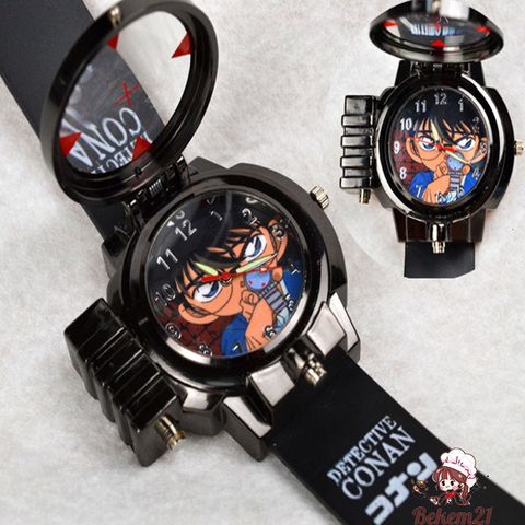 Đồng Hồ Đeo Tay Trẻ Em Conan - Thiết Kế Độc Đáo Với Kính Lúp và Đèn Laser, Phù Hợp Cho Fan Manga Thám Tử Lừng Danh