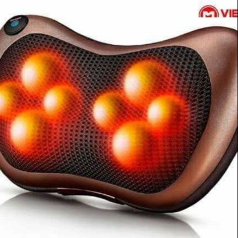 Gối Massage Hồng Ngoại Đa Chức Năng - 8 Bi Trị Liệu Giảm Đau Cổ Vai Gáy - Bảo Hành 36 Tháng - Tiện Lợi Sử Dụng Trên Ô Tô