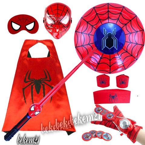 Bộ Trang Phục Hóa Trang Người Nhện 3D Cho Bé Dịp Halloween - Áo Choàng Siêu Anh Hùng và Mặt Nạ Vải Thú Vị, Quà Tặng Độc Đáo