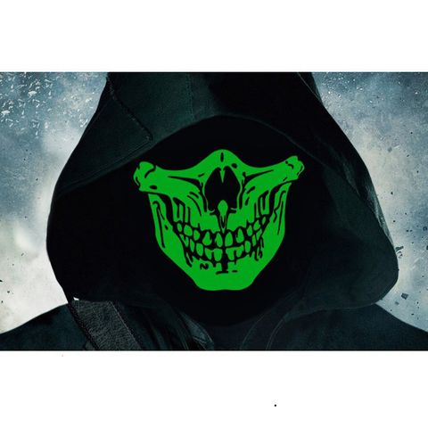 Khẩu Trang Dạ Quang Hình Đầu Lâu Phát Sáng Trong Đêm - Mặt Nạ Halloween Unisex Thoải Mái, Luminous Skull Face Mask