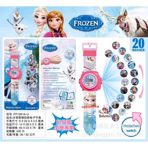 Đồng hồ chiếu hình điện tử bé gái - Peppa Pig, Mèo Kitty, Ngựa Pony - Quà tặng dễ thương cho trẻ em từ 3 tuổi trở lên