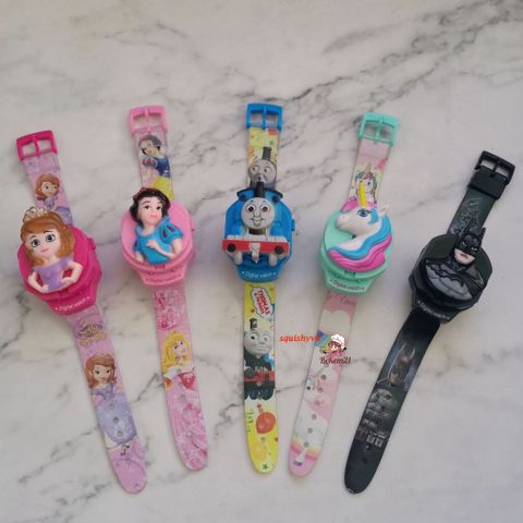 Đồng hồ chiếu hình điện tử bé gái - Peppa Pig, Mèo Kitty, Ngựa Pony - Quà tặng dễ thương cho trẻ em từ 3 tuổi trở lên