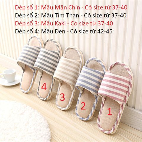 Dép vải đi trong nhà Kẻ sọc phong cách Hàn Quốc - Dép nhẹ nhàng, thời trang cho Nam Nữ - Giặt tiện lợi, chống trơn trượt