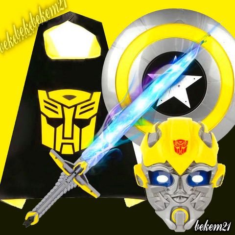 Áo Cho Trẻ Em Transformers Optimus Prime Bumblebee - Áo Choàng Hóa Trang Siêu Anh Hùng Halloween, Thời Trang Bé Trai 90-130cm