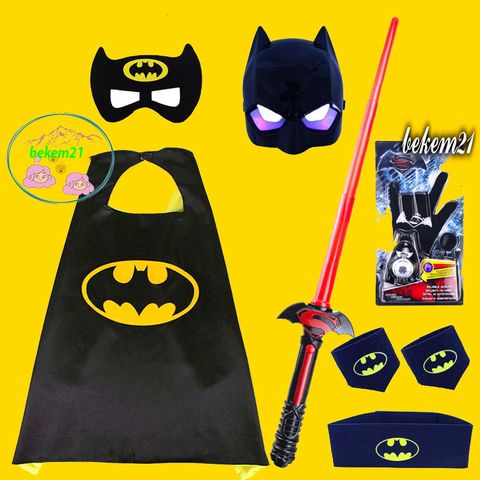 Bộ Cosplay Người Dơi Siêu Anh Hùng cho Bé - Áo Choàng Hóa Trang Nguyên Bộ Thời Trang Trẻ Em, Halloween, Phiên Bản Đẹp, Chất Liệu Satin
