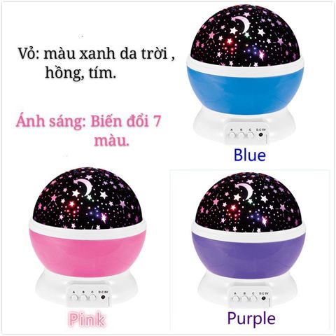 Đèn Chiếu Sao 3D 360 Star Master Pro - Đèn Ngủ Biến Đổi 7 Màu Cao Cấp Tạo Bầu Trời Sao Lung Linh, Thích Hợp Trang Trí Phòng Ngủ