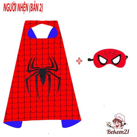 Bộ Quần Áo Trẻ Em In Hình Người Nhện Có Áo Choàng & Mặt Nạ - Siêu Anh Hùng Cho Bé Trai, Chất Cotton Thoáng Mát, Size 2-8 Tuổi